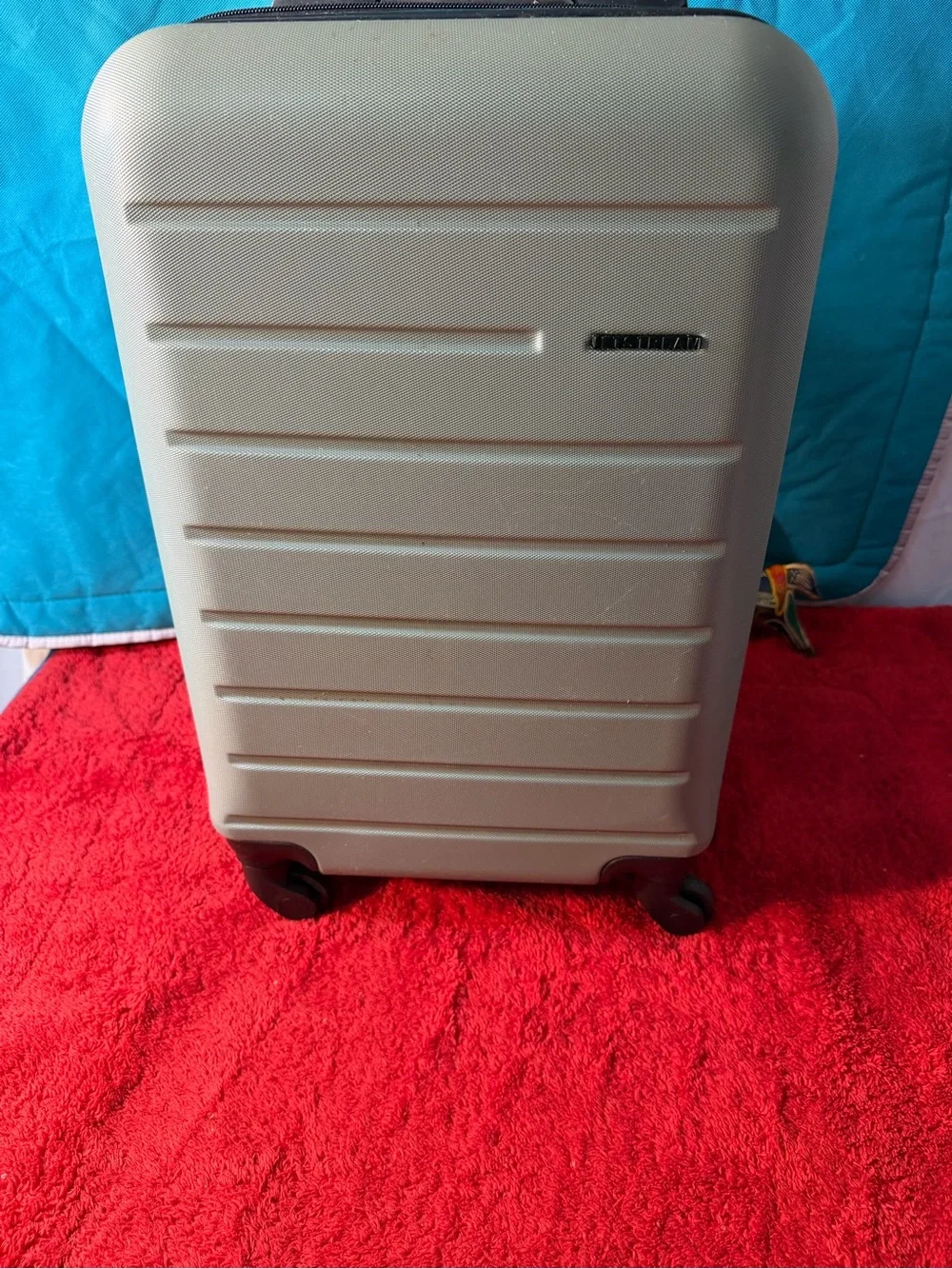 Compact Cream Hardshell Carry-On Luggage - Lightweight Travel Case